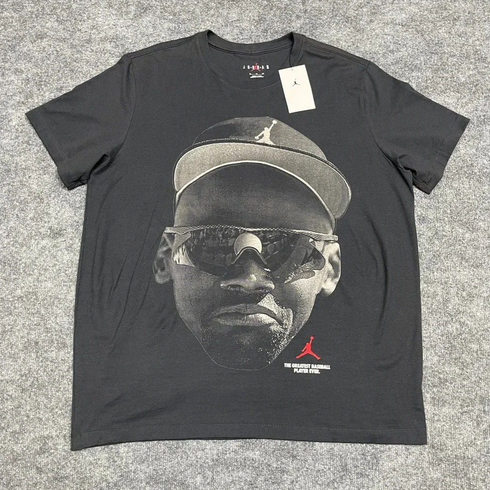 Jordan Shirt Mens XL Black Graphic Michael Jordan The Greatest Baseball Player